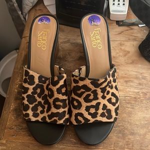 Cheetah Print slip on wedges